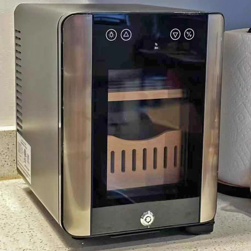 Electronic Cigar Cabinet Cedar Wood Shelves Keep Constant Humidity Control Electric Humidor for Cigar