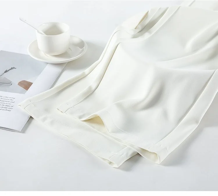 Chinese National Wide Leg Pants Women's 2025 Spring Summer New Suit Casual Pants Chic Embroidery High Waist Straight Long Pants