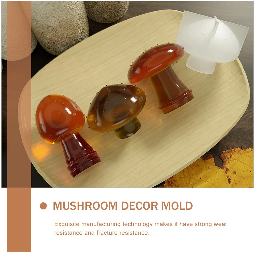 

4Pcs Mushroom DIY Mold Silicone Resin Craft Decor Reusable Flexible Epoxy Casting Mold for Creative Home Art Making