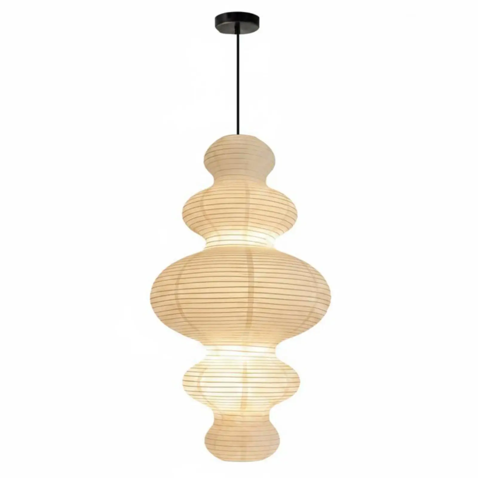 Japanese Aesthetic Pendant Lamp Soft Glow Japanese Paper Pendant Light Minimalist Shaped Paper Hanging Lamp for Hotel Owners,