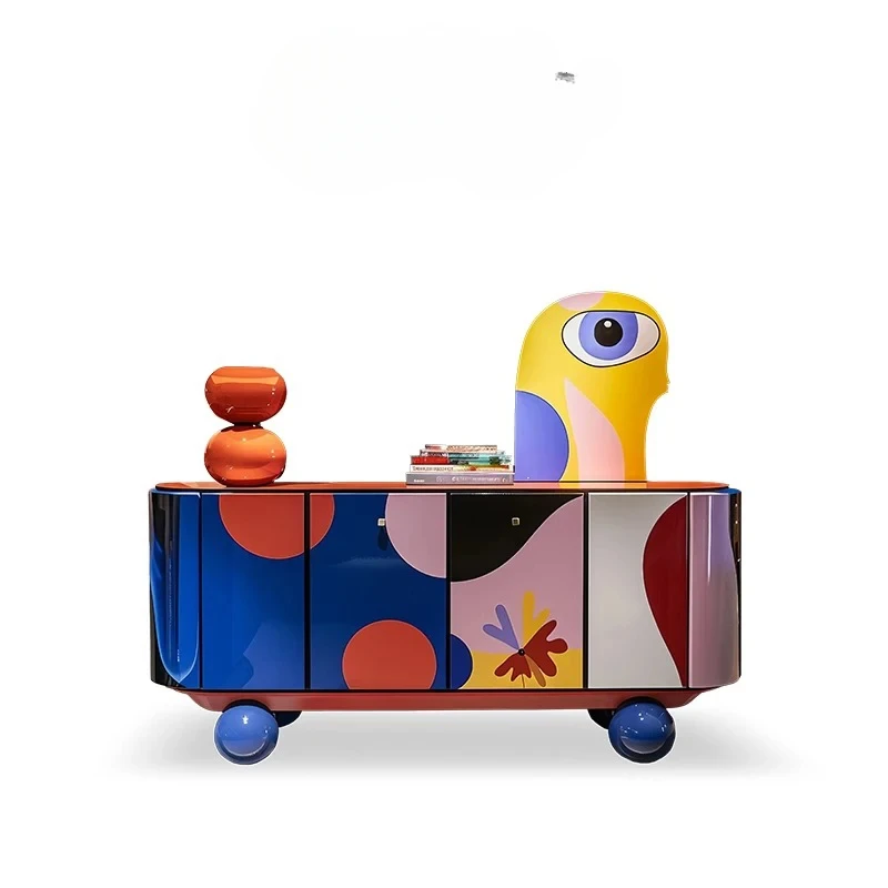 

Окрашенный боковой шкаф, высококачественный современный эстетический декоративный шкаф для хранения вещей