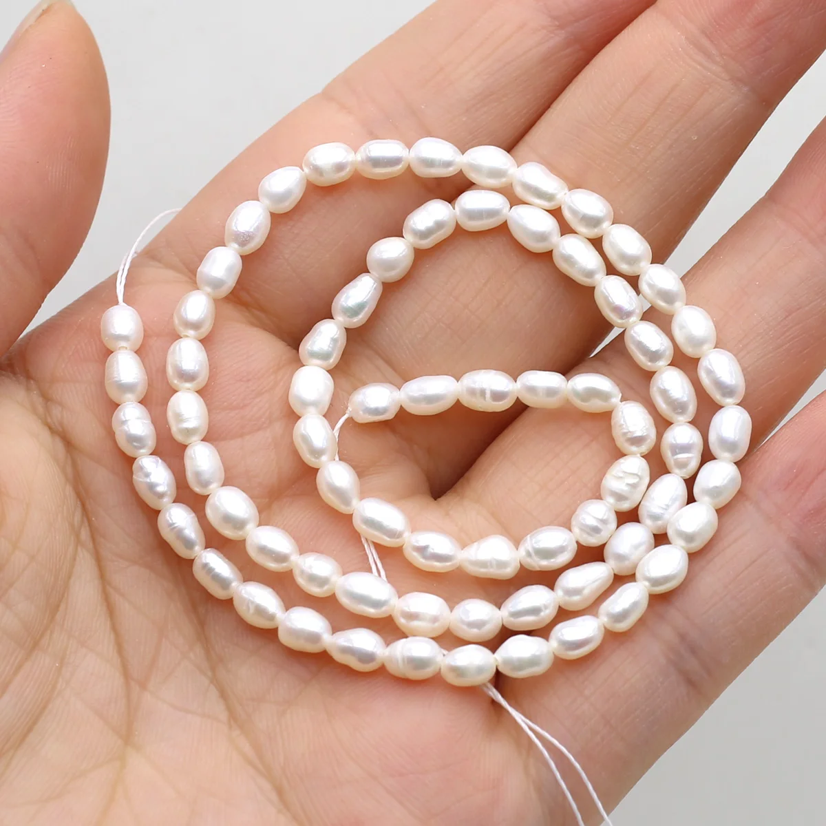 Natural Freshwater Pearls Beads White Rice Loose Spacer Beads for Jewelry Making Diy Fashion Bracelets Necklaces Accessories
