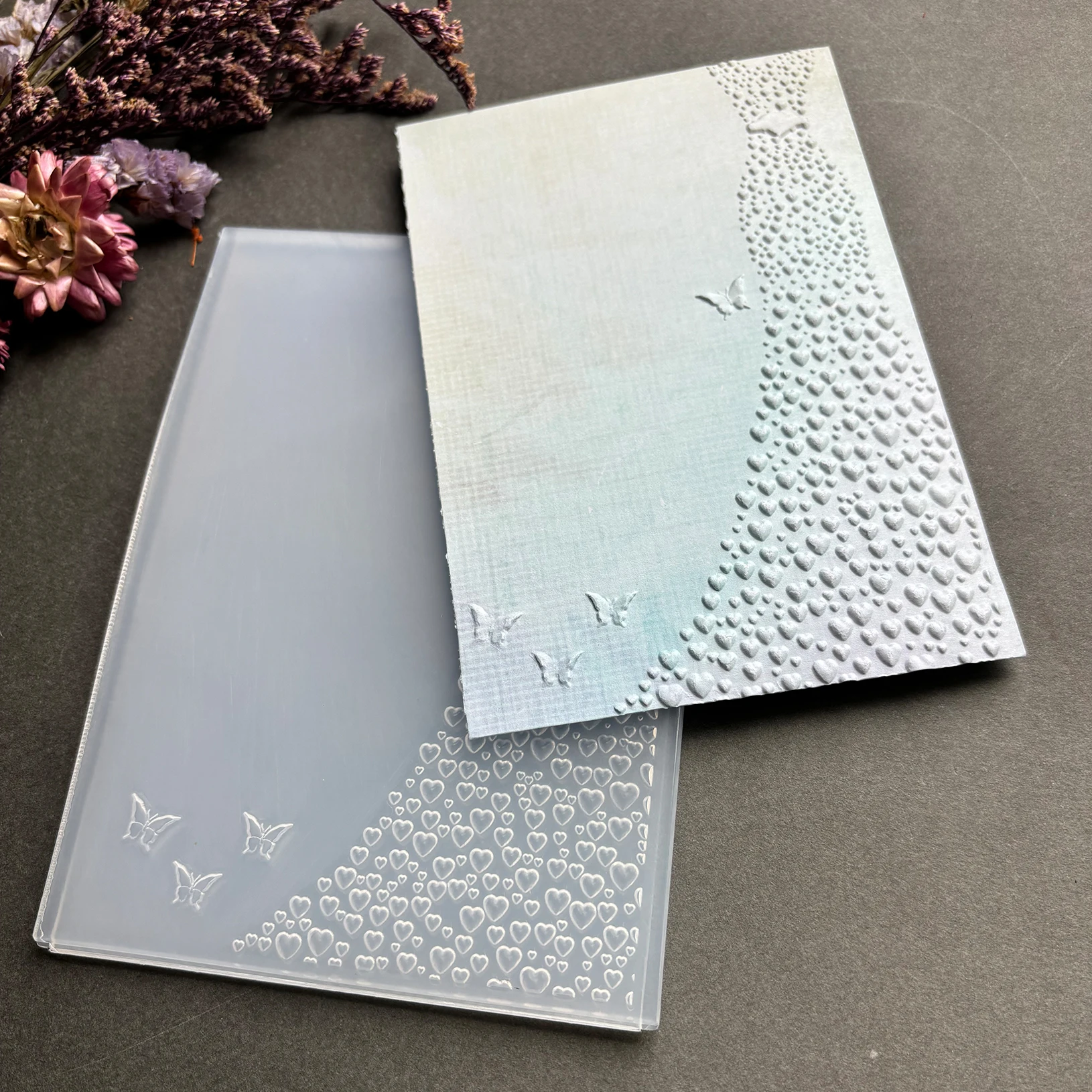 Butterfly Knot Love Combination Design Flower 3D Embossed Folder - DIY 3D Texture Plastic Card Making, Scrapbook and Handicraft