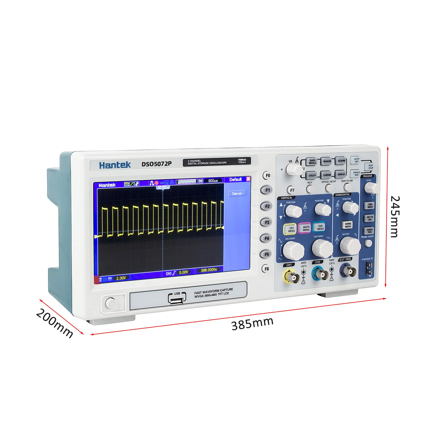 Hantek DSO5072P Digital Storage Oscilloscope 70MHz 2Channels 1GSa/s D Length 24K USB Osciloscopio Oscilloscopes