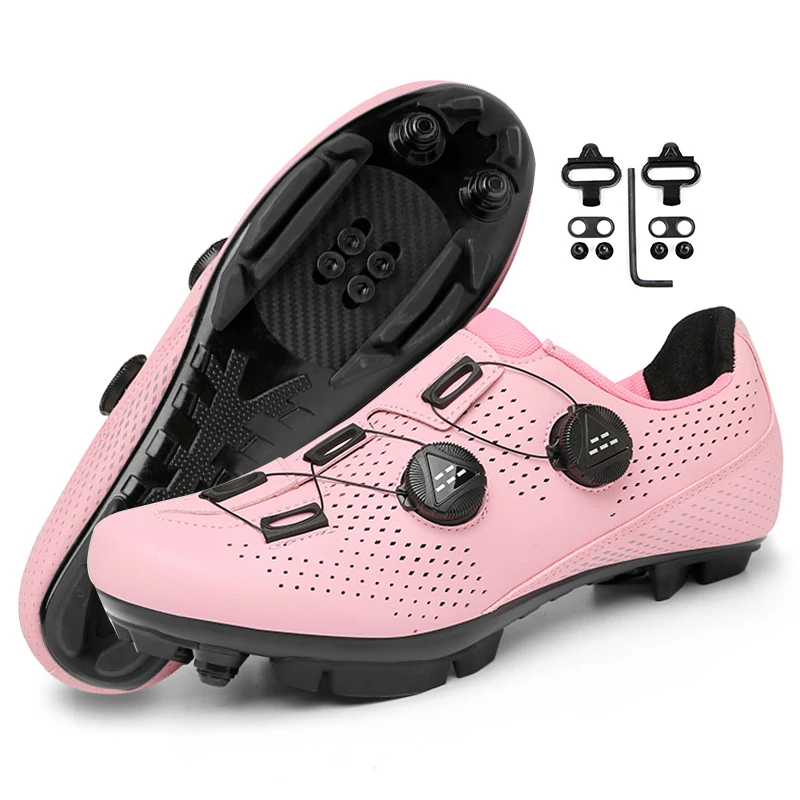 Pink Cycling Shoes women Mtb Cleat Shoes Outdoor Mountain Bike Flat Pedal Shoe Breathable Light Racing Speed Bicycle Footwear