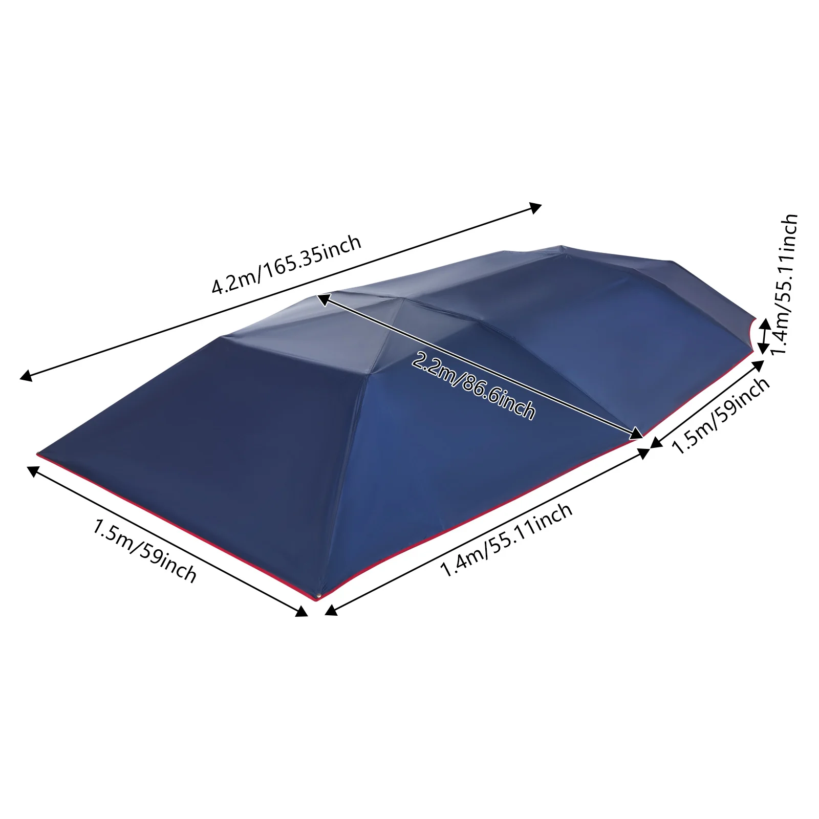 Navy Blue 4.2m Semi-Automatic Movable Car Canopy, Semi-Auto Car Tent with Carry Bag, Fits Multiple Vehicle Models, for Household & Commercial Use
