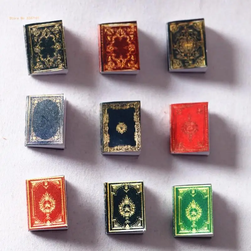 3 Pieces 1:12 Scale Miniatures Dollhouse European Classical Mini Books Notebook Pretend for Play Furniture for Toy Dropship