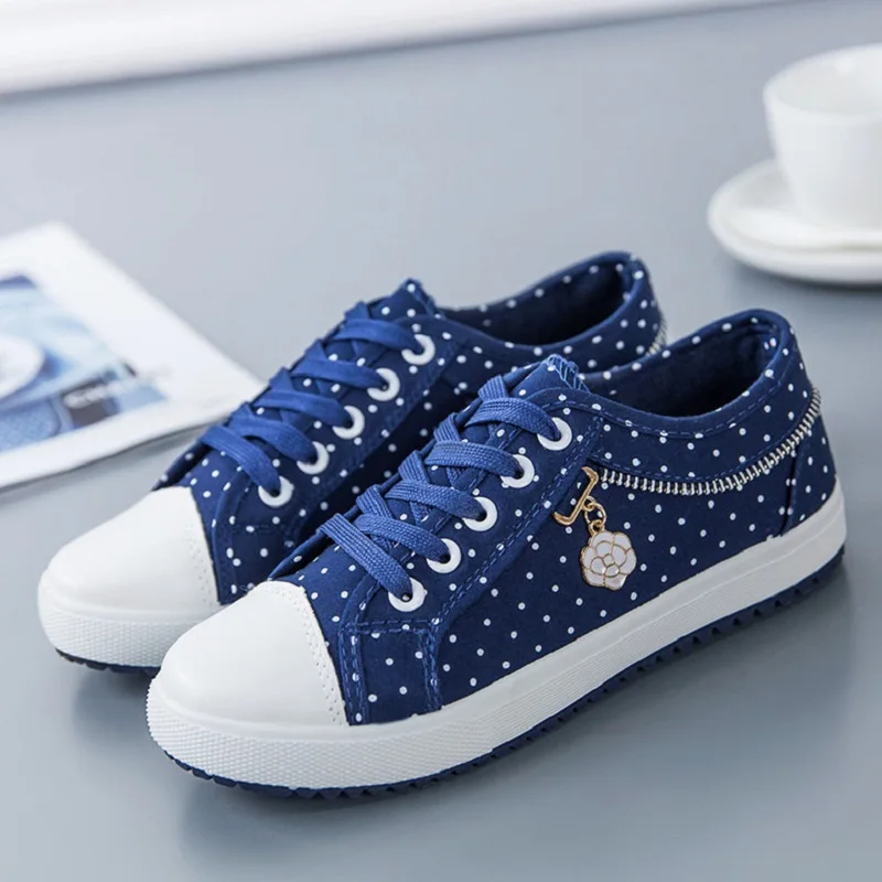 Autumn Fashion Girls Casual Shoes Students Flat Canvas Shoes Flats Women Sneakers All-Match Sky Blue School Girls Footwear