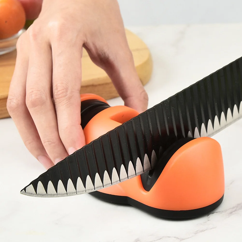 

Knife Sharpener Double groove Home Use Portable Whetstone Suction Cup Non slip Kitchen Tool Multi purpose Grinder Sharpening
