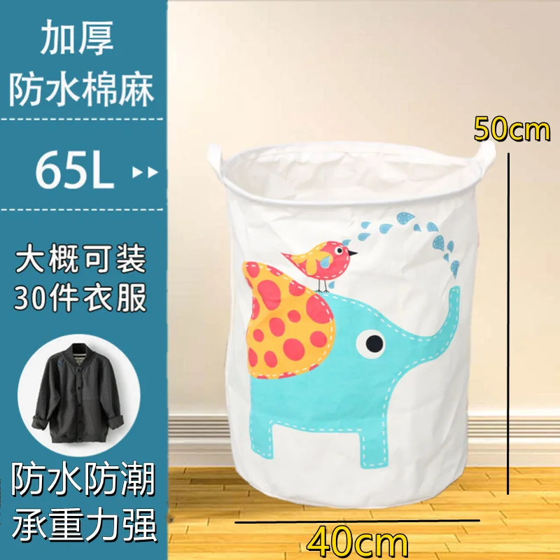 Cestino portaoggetti per giocattoli da bucato per animali Cestino grande in tela per cartoni animati Cestino per vestiti sporchi Cestino per giocattoli per bambini con manico