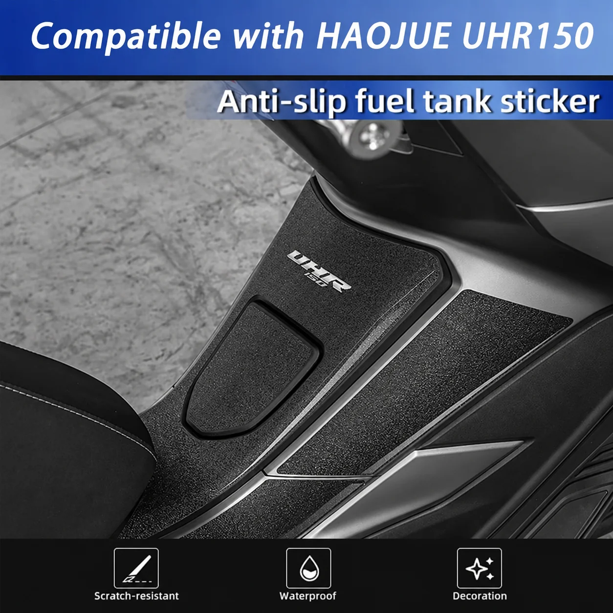 Compatible with Haojue UHR150 Motorcycle Tank Protector Sticker, Thick Fuel Tank Decal, Protective Pad Modification Accessories