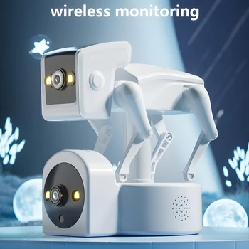 Binoculars Robot dog wireless Wifi network indoor home HD dual light full color mobile phone remote IPTV surveillance camera