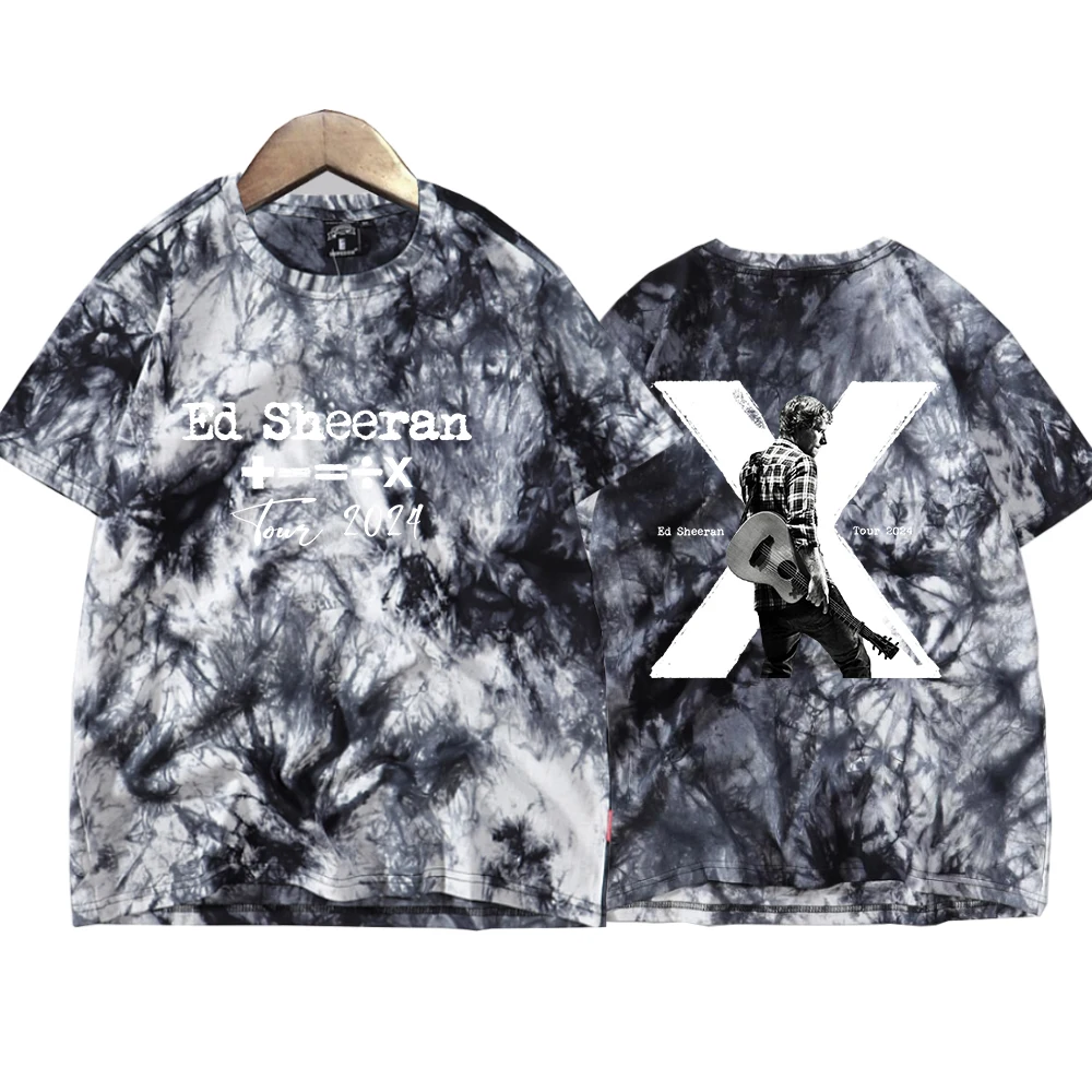 Ed Sheeran Tour 2024 & X 10th Memorialize Tie Dye Shirt Unisex Round Neck Short Fans Gift