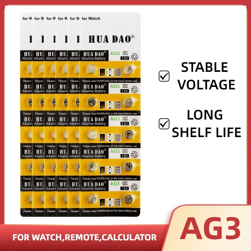 2-50Pcs Ag3 1.5V Alkaline Button Battery Sr41 L736 Lr41 Stable Voltage Cell For Smart Watch Toy Daily Accessories