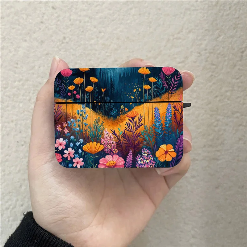 Sunset Scenery Flowers AirPods Case Black Wireless Bluetooth Earphone Case for Apple Airpods 1 2 3 Pro 2 Protective Case image 5