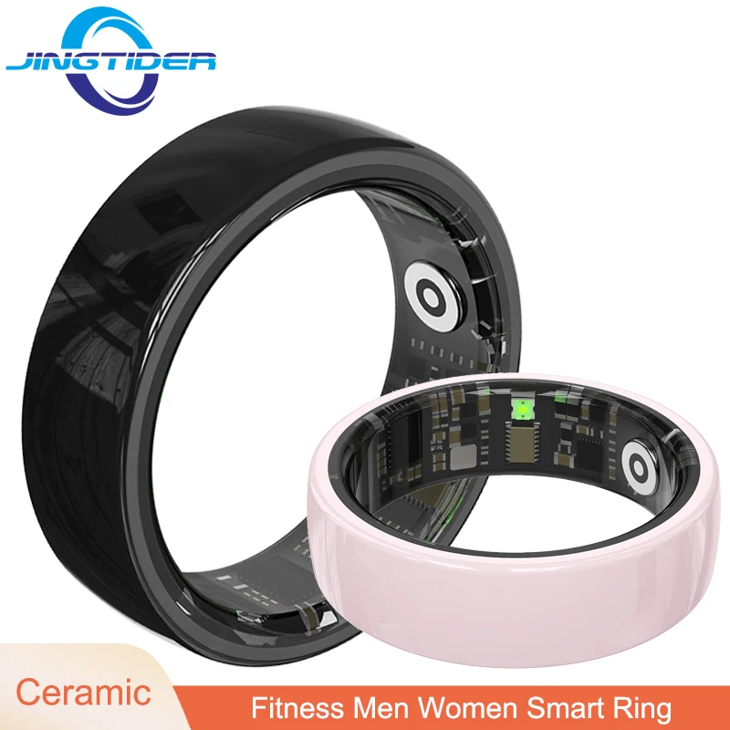 R12 Ceramic Smart Ring Men Women 5ATM Waterproof Heart Rate Blood Oxygen HRV Stress Monitor Gesture Control Smart Couple Rings