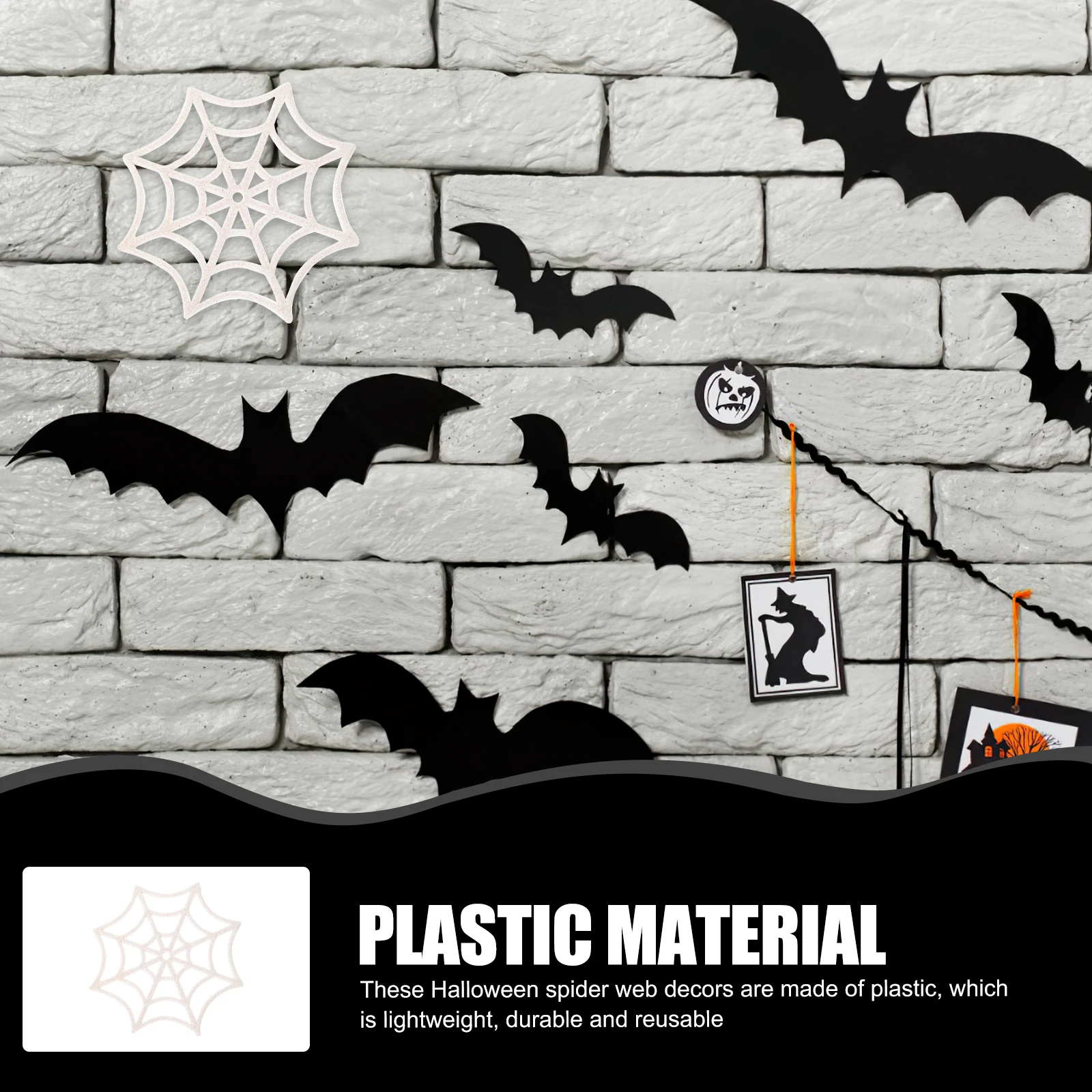 

Halloween Decorations 3D Plastic Cobwebs for Party Haunted House Decoration Reusable Horror Props