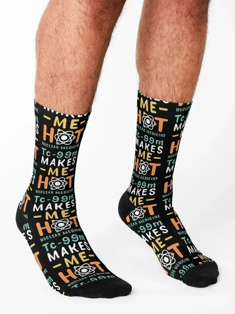 Tc-99m Makes Me Hot Nuclear Medicine Technologist Radiology Funny Saying & Gift For Nuclear Medicine Rad Tech Medical Stud Socks