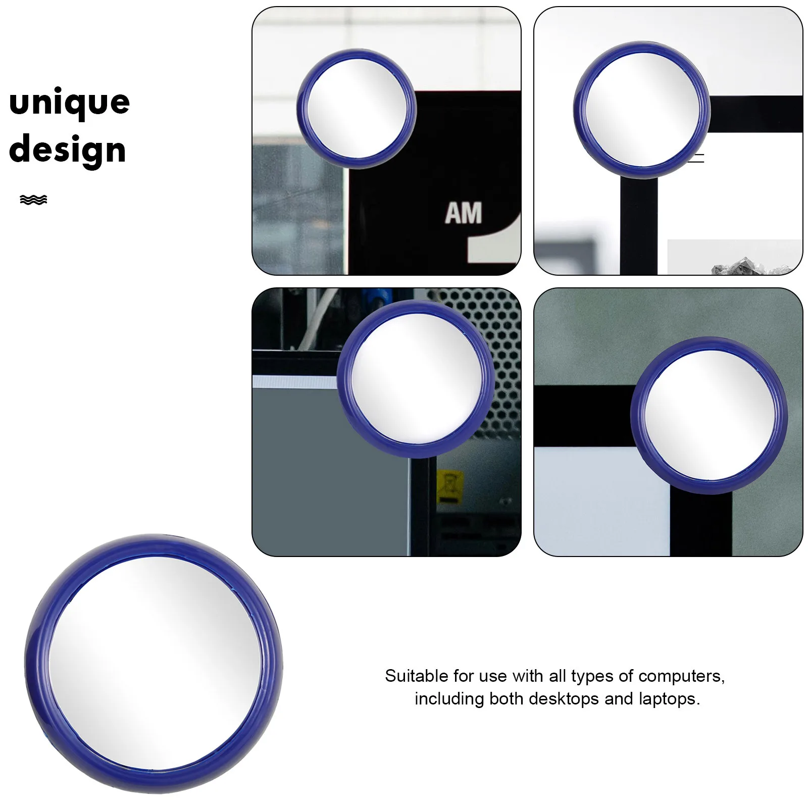 2 قطعة الرؤية الخلفية للكمبيوتر المحمول سطح المكتب مرآة مدمجة لرؤية خلفك مكتب الكمبيوتر