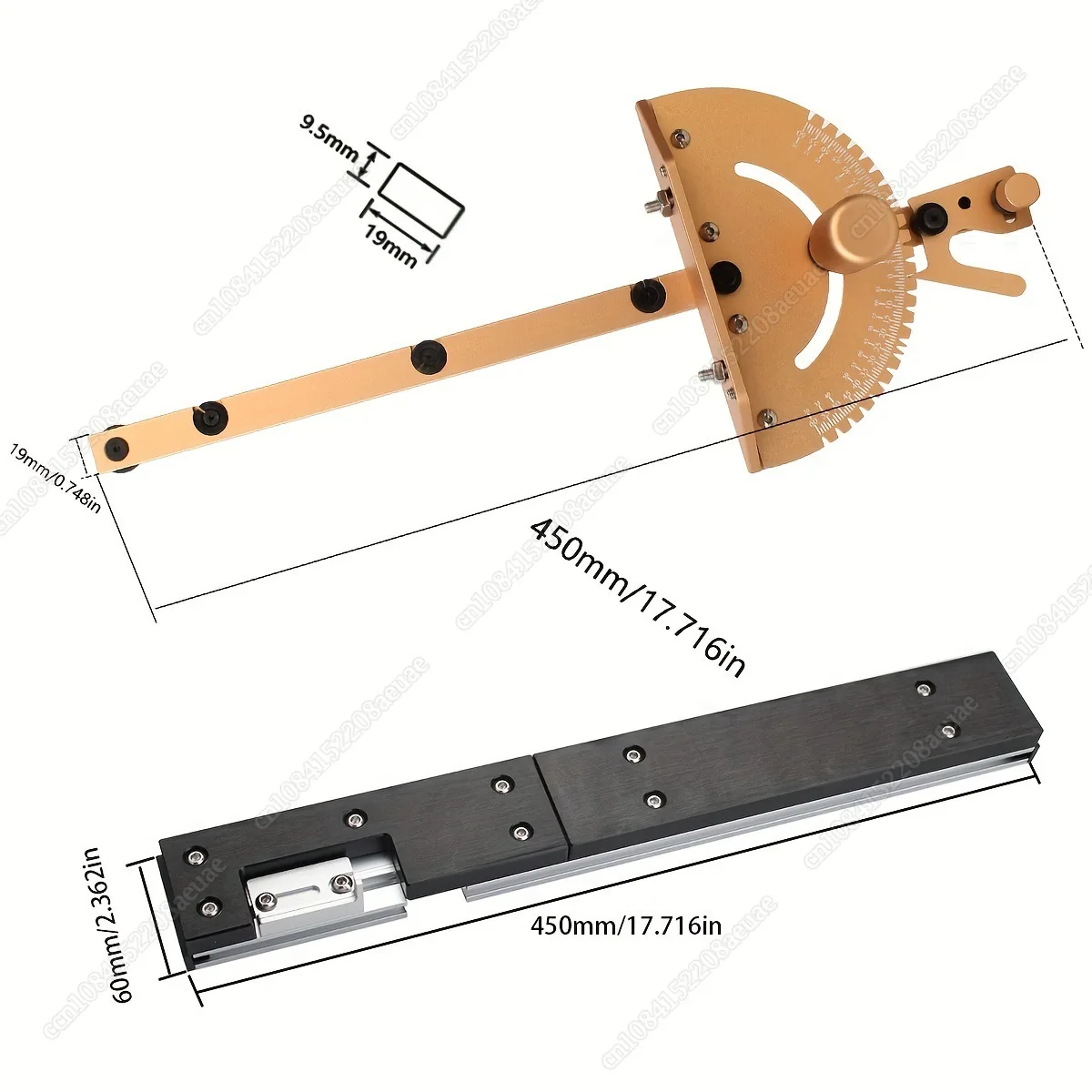 Miter Gauge Aluminum Alloy Handle Benche Table Saw Router Miter Gauge Sawing Assembly Ruler Woodworking Tools Durable