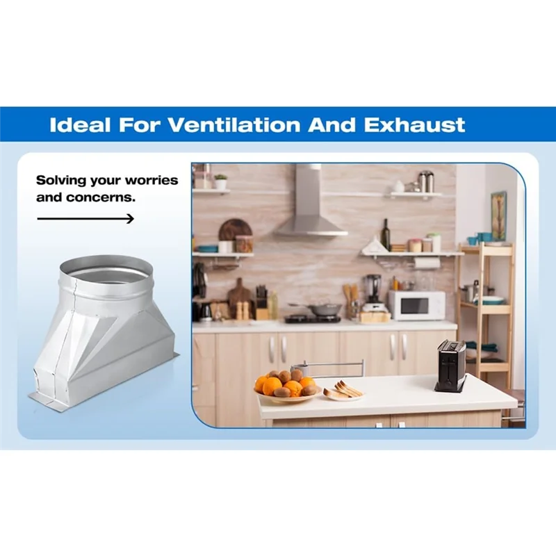 ABNO-Galvanized Duct 3-1/4" X 10" X 6" For Connecting HVAC Fittings Microwave Vent Kit Rectangular To Round Duct Transition