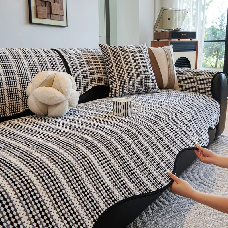 Nordic Irregular Chenille Sofa Covers Non-Slip Four Seasons Couch Towel 1/2/3 Seater Sofas Protector Mat for Living Room Home
