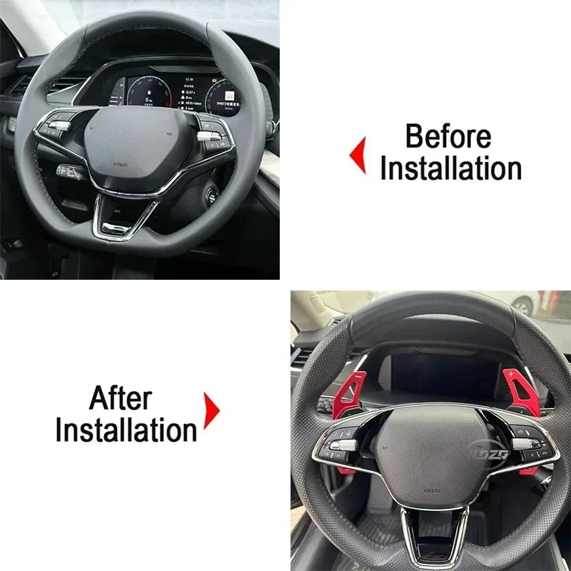 Shifter Paddles For Skoda ENYAQ iV Octavia Scout RS VRS A8 MK4 Karoq Kodiaq 2021 Sportline Car Steering Wheel DSG Gear Extension