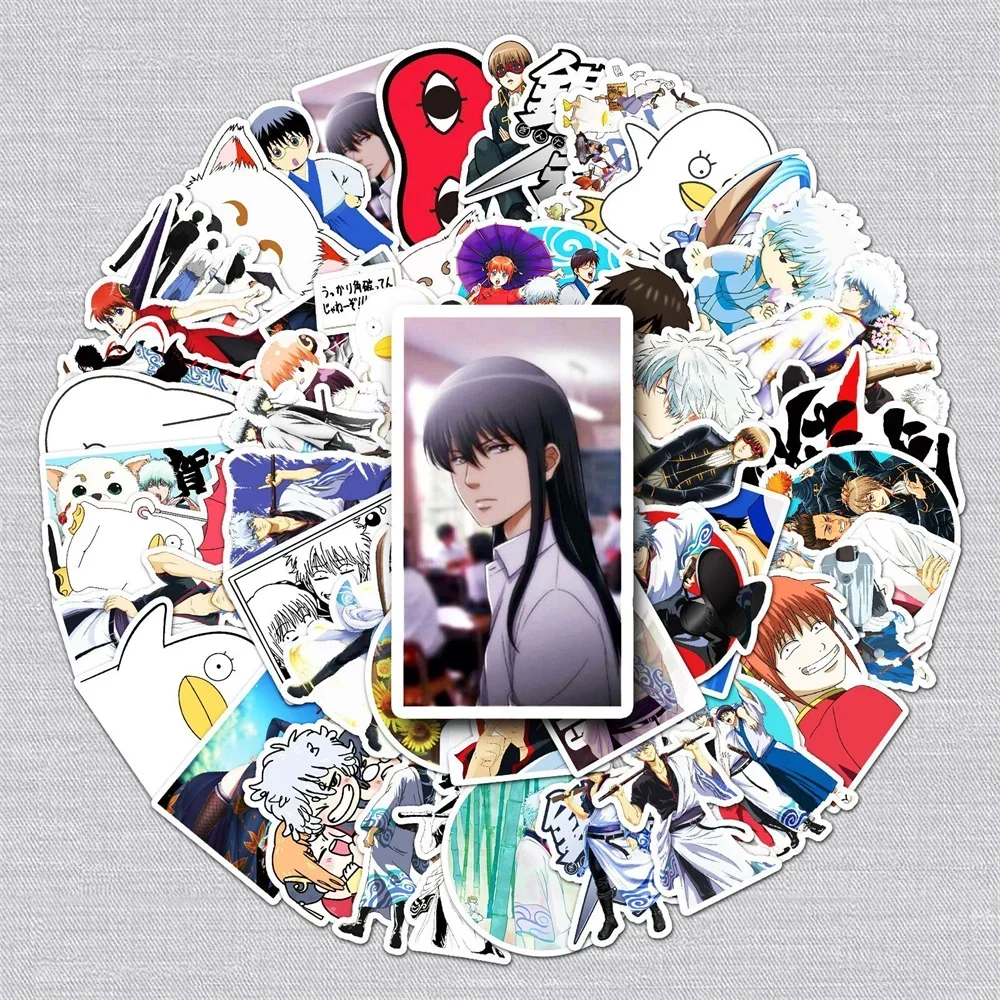 50PCS Gintama Cartoon Japanese Manga Graffiti Sticker Creative Sticker Desk Guitar Computer Waterproof Sticker