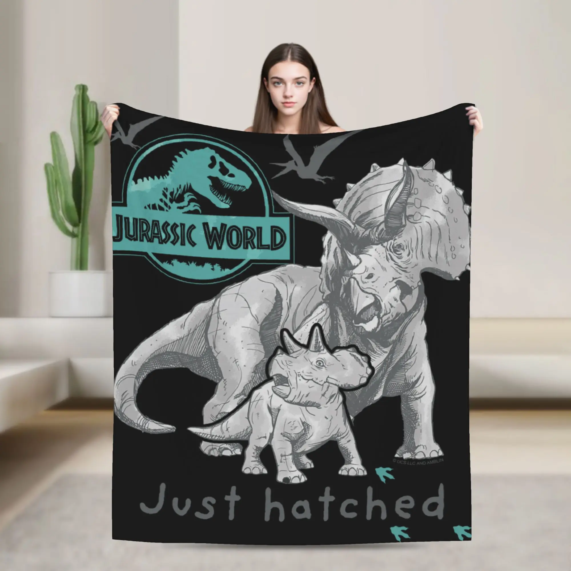 Jurassic World Just Hatched Blankets  Decorative Flannel Throw Blanket For Living Room Warm Quality Bedspread Birthday Gift