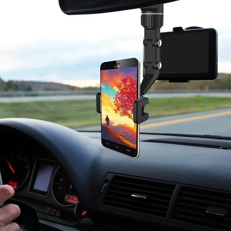 Rearview Mirror Phone Holder for Car 360° Rotating Phone Mount GPS Holder Universal Car Phone Holder For iPhone Xiaomi HUAWEI