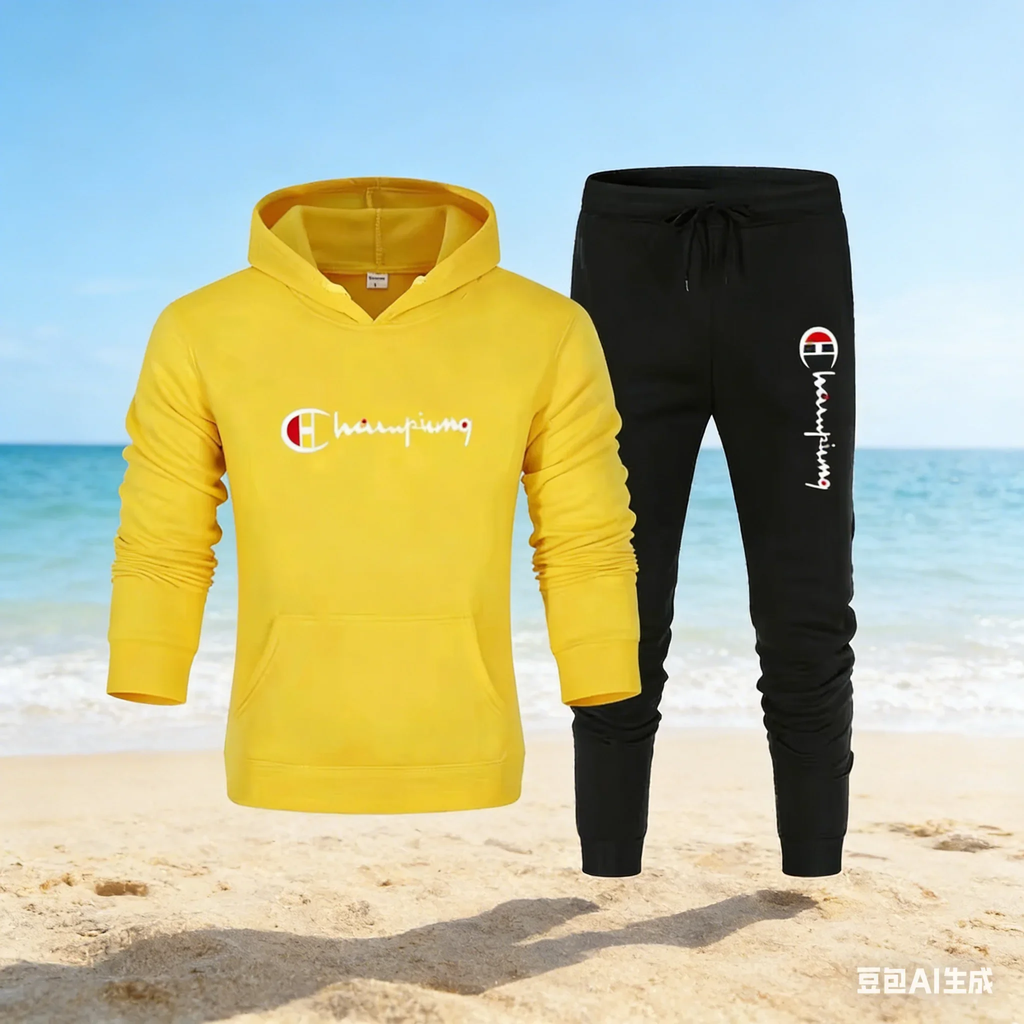 

2026 Мужской спортивный костюм Толстовка с капюшоном + спортивные штаны Комплекты из 2 предметов Спортивный костюм Повседневная спортивная одежда для бега Мужские комплекты уличной одежды из 2 предметов