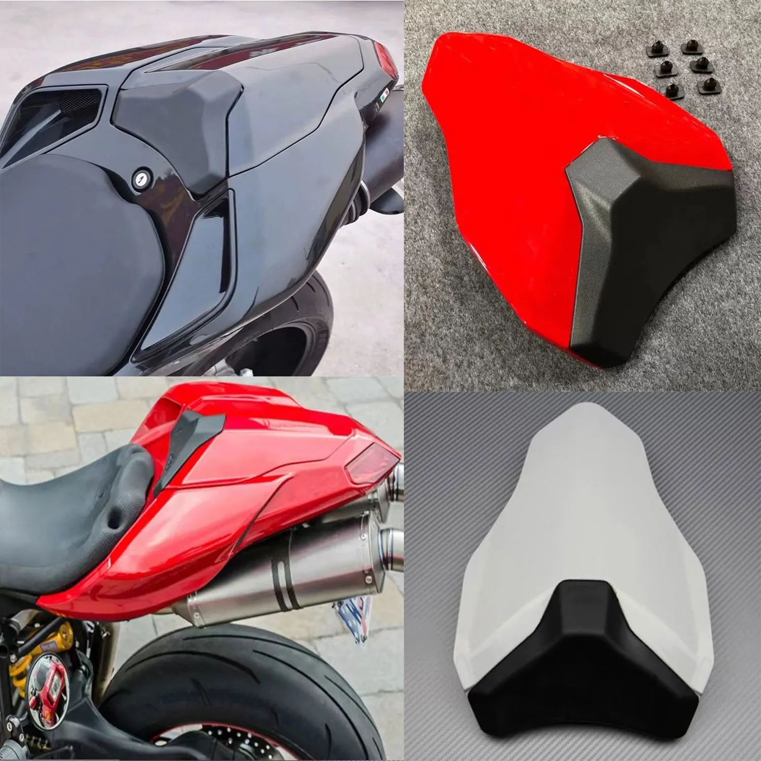 

Для Ducati 1098 1198 848 2006 2007 2008 2009 2010 2011 2012 2013 мотоциклетный чехол на заднее пассажирское сиденье, черный, красный