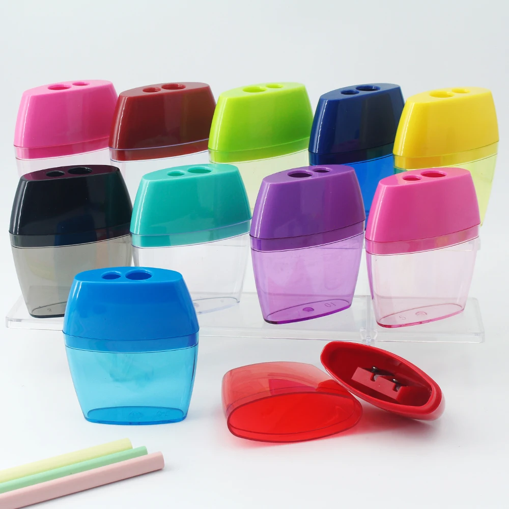 Dual-hole high-capacity pencil sharpener with shavings storage, durable and easy to use, perfect pencil sharpener for student
