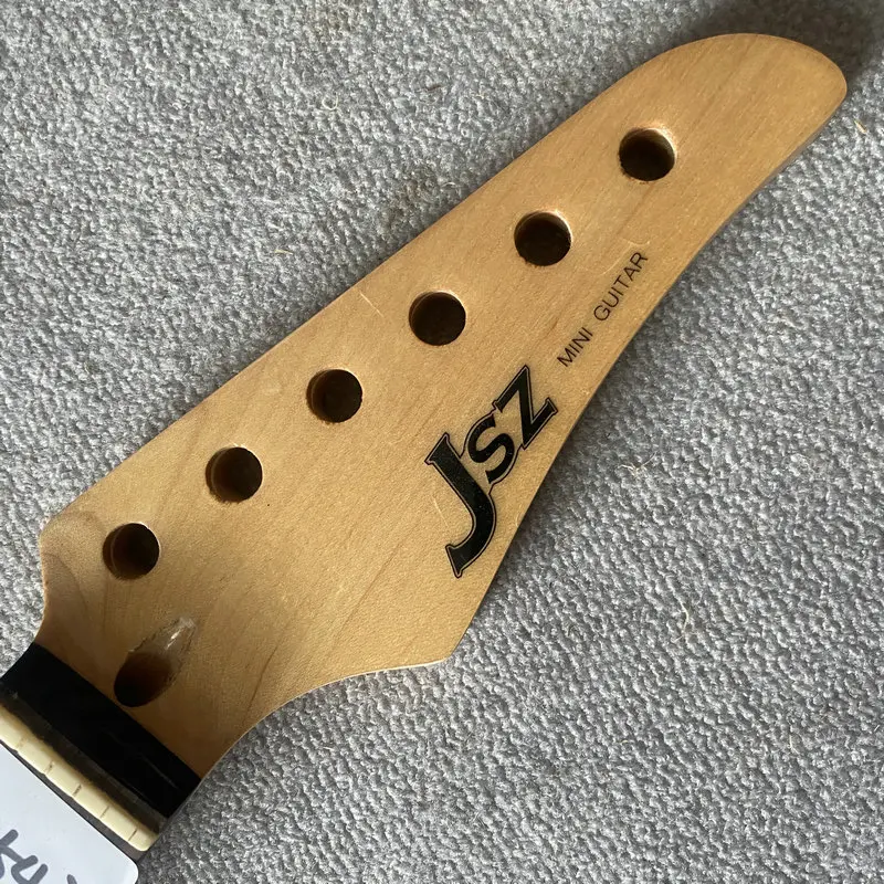 IN543 Origianl JSZ MINI ST Electric Guitar Neck Maple+Rosewood 24 Frets Right Hand 612MM Short Scales Custom Inlay DIY Parts