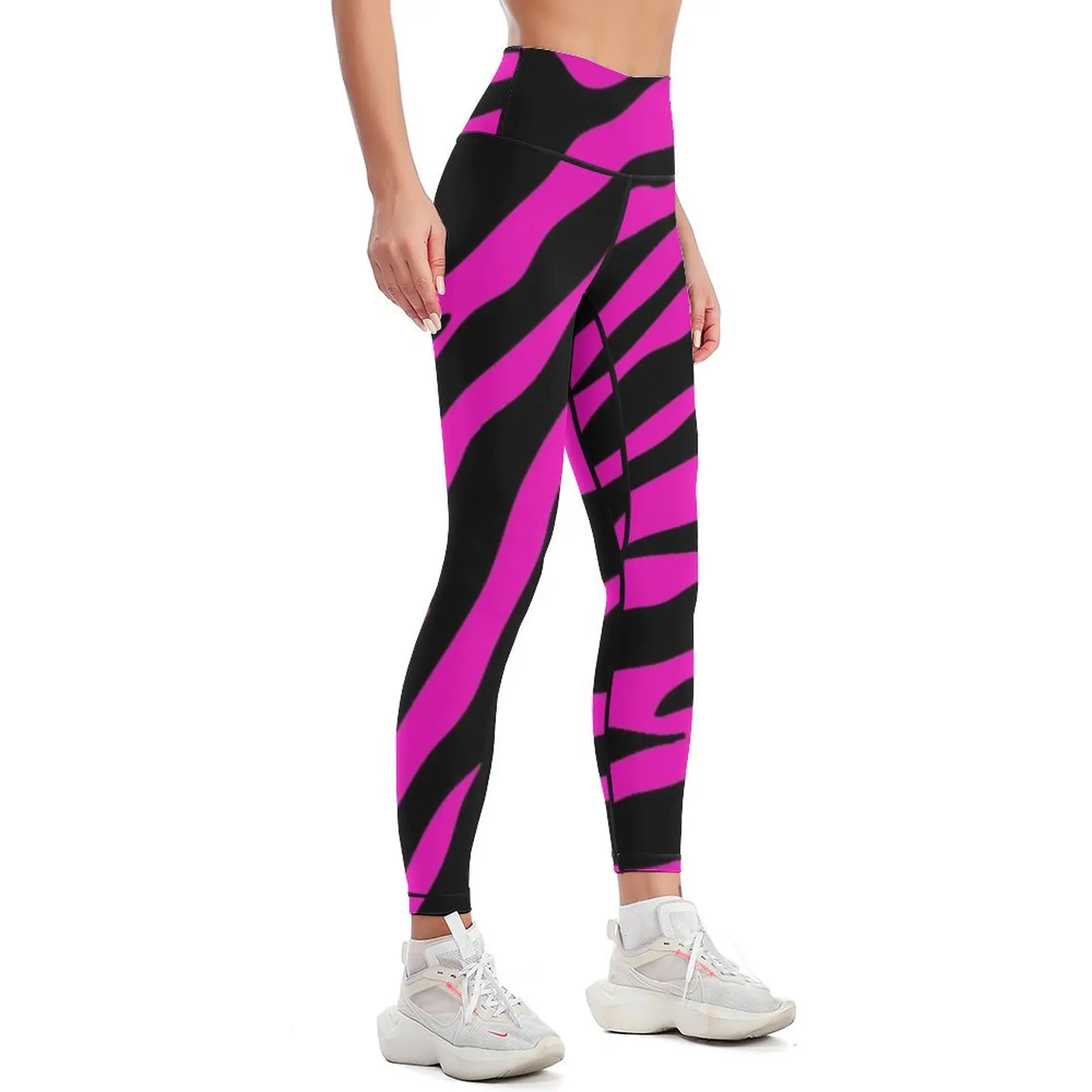 Leggings push up à motif zèbre pour femmes, pantalons de survêtement, ensemble de sport sportif, leggings de gym, rose