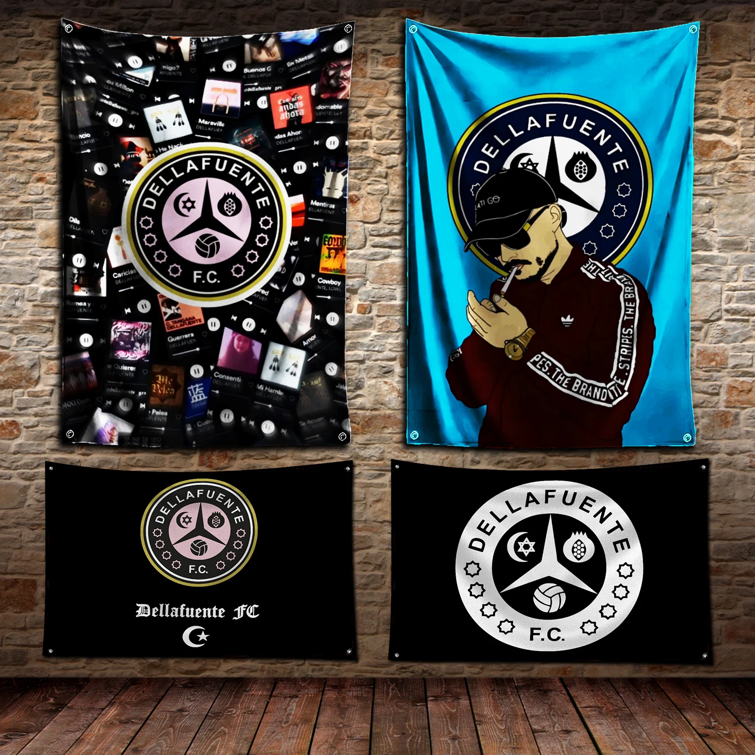 

3x5 Ft Dellafuente F C Artwork Flag Polyester Digital Printing Banner for Garage Wall Out Door Decoration With Brass Grommets