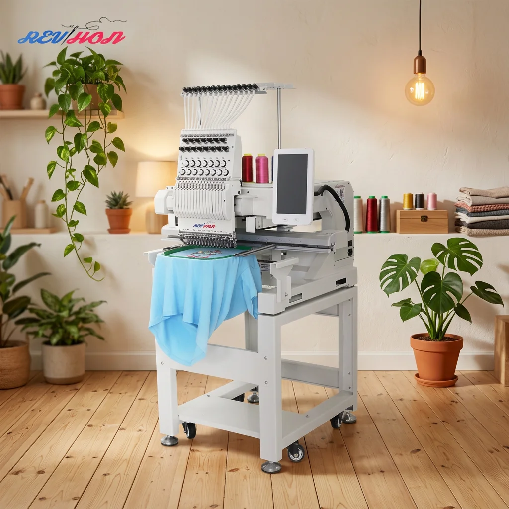 Revhon Single Head Computerized Cap Embroidery Machine 1200 RPM Cap Embroidery Machine