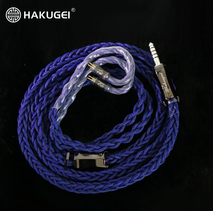 HAKUGEI Dark Warrior39 Gold Silver Copper Palladium Alloy Nylon Shielding Headphone Upgrade Cable 0.78 MMCX QDC