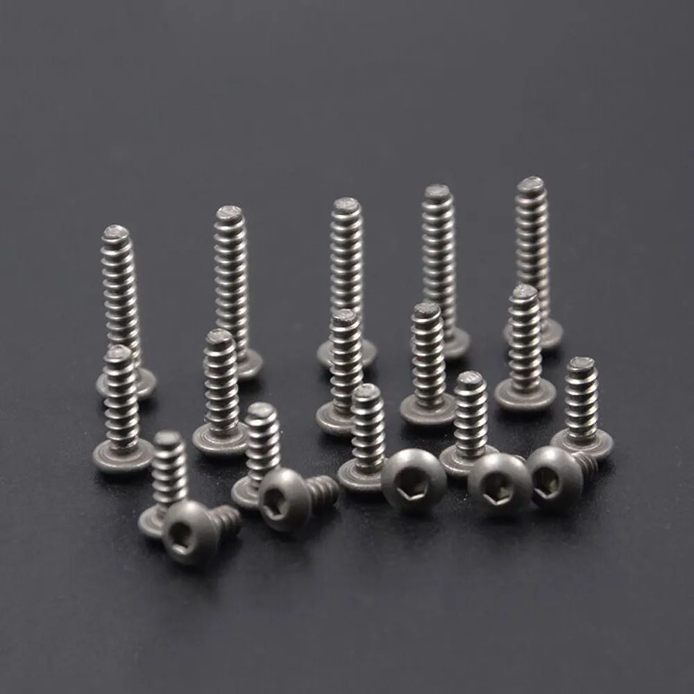 1 PC M3 x 6 8 10 12 15 20 22mm Button Head Hex Allen Scoket Flat Tail Self-Tapping Screws TA2 Grade 2 Titanium DIY