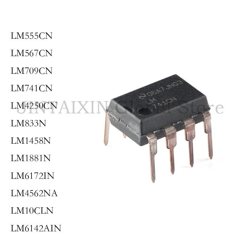 10PCS LM741CN LM741 DIP-8 LM10CLN LM10CN LM567CN LM567 LM1881N LM833N LM833 LM709CN LM709 LM1458N LM1458 LM4562NA LM555CN LM555