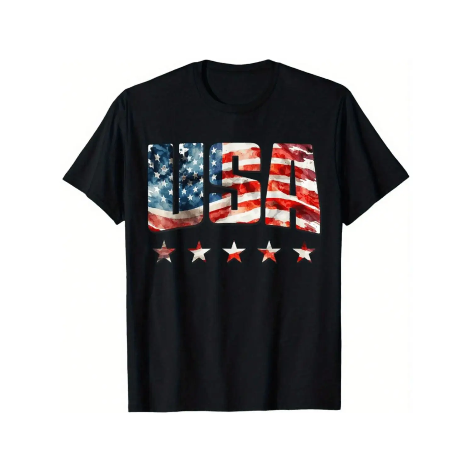 

Women's USA Flag T-Shirt Vintage American Independence Day Tee 4th of July Patriotic Stars Casual Top Gift