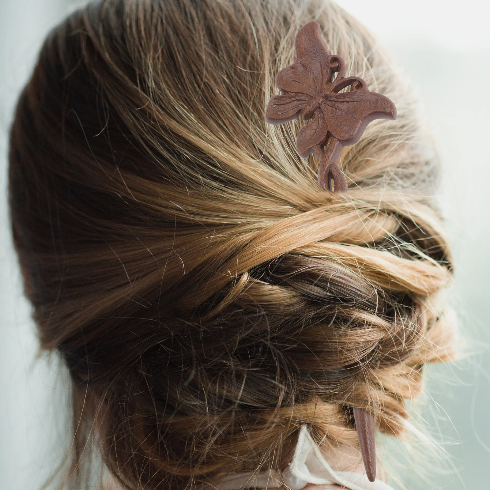 

1Pcs Wooden Hair Stick Elegant Hairpin Chinese Hair Chopstick Vintage Hair Accessory For Updo Hairstyles