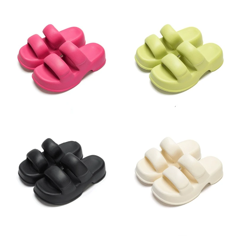 Dames Slippers Met Dikke Zolen Slippers Zomer Casual Open Neus Strandschoenen Dames Comfort Platform Slipper Sandalen Schoenen