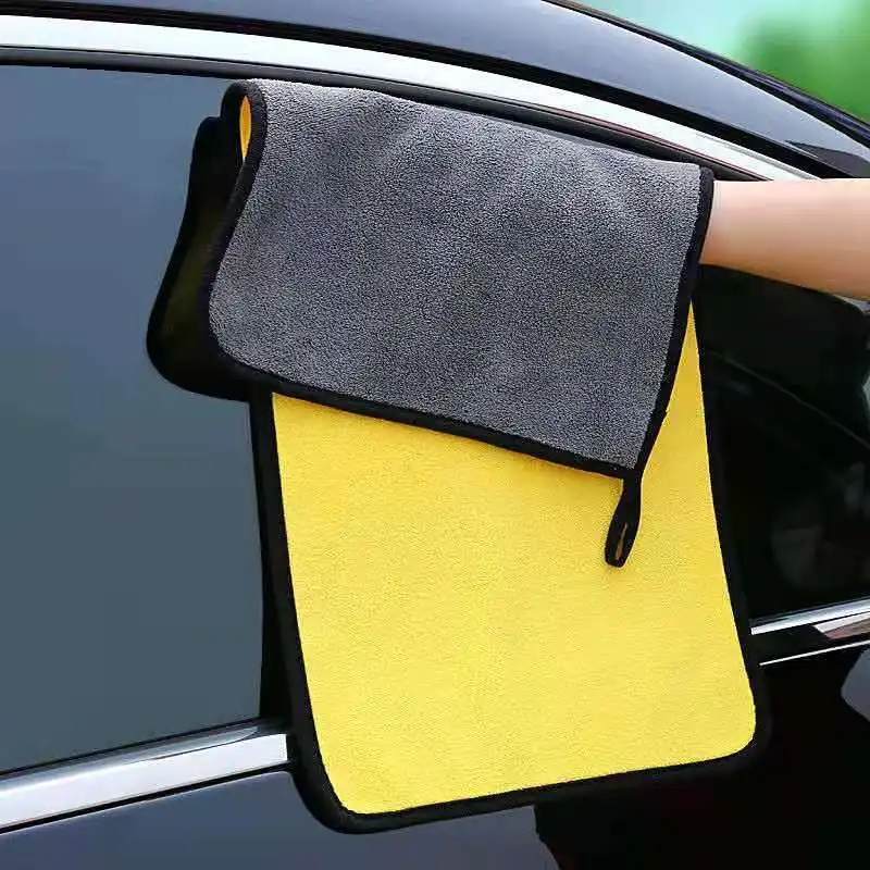 30x60cm Thickened Coral Fleece Car Drying Towel Double-sided Absorbent Cloth Windows Mirrors Wiping Rags