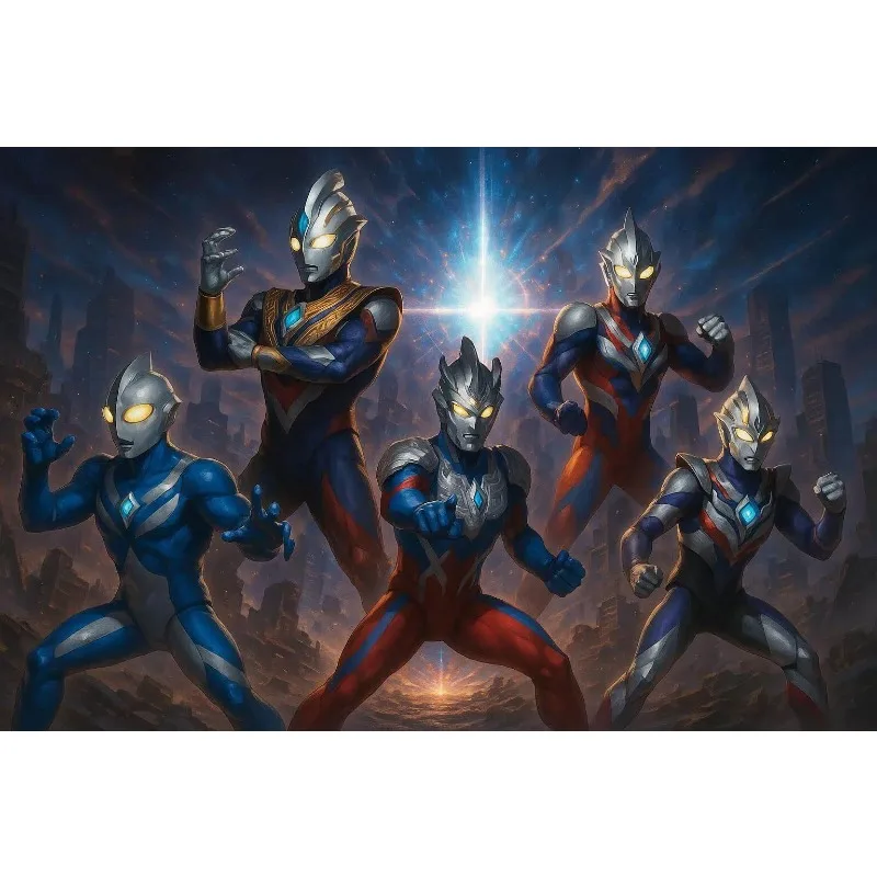 

Bandai Ultraman Voice Activated Super Articulated Action Figures Zero Tiga Trigger Orb Dyna Arc Blazar Mebius Cosmos Decker