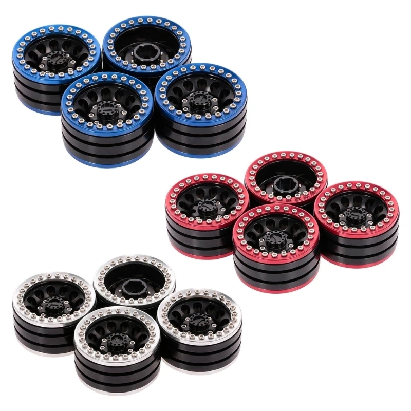 4Pieces 1.9 Inch Wheel Hub Metal for Redcat 4WD SCX10 D90 HPI 1:10 Remote Control Car Crawlers Acccessories