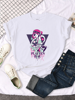 Electronic Dj Girl Cartoons Print Tshirt Women Street Casual T Shirt Harajuku Street Clothes Cool Summer Short Sleeve