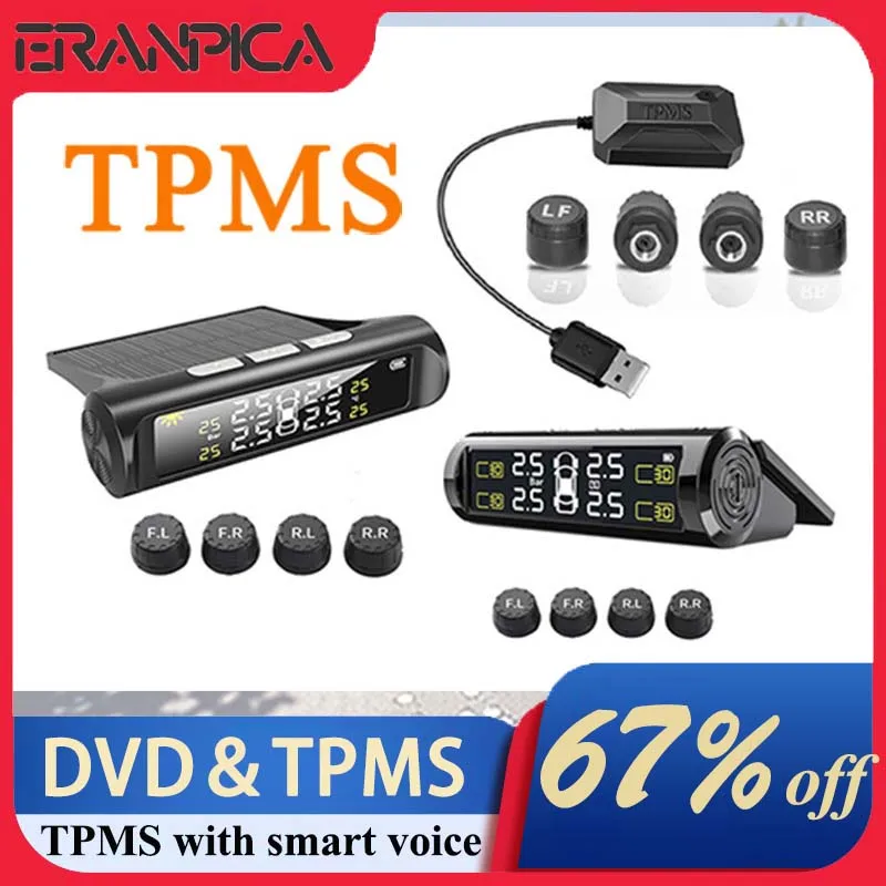 TPMS Car Tire Pressure Motorcycle Sensor Parking Air Vehicle Alarms Android Sensors Kit Monitoring System TPMS Pneumatic For Car