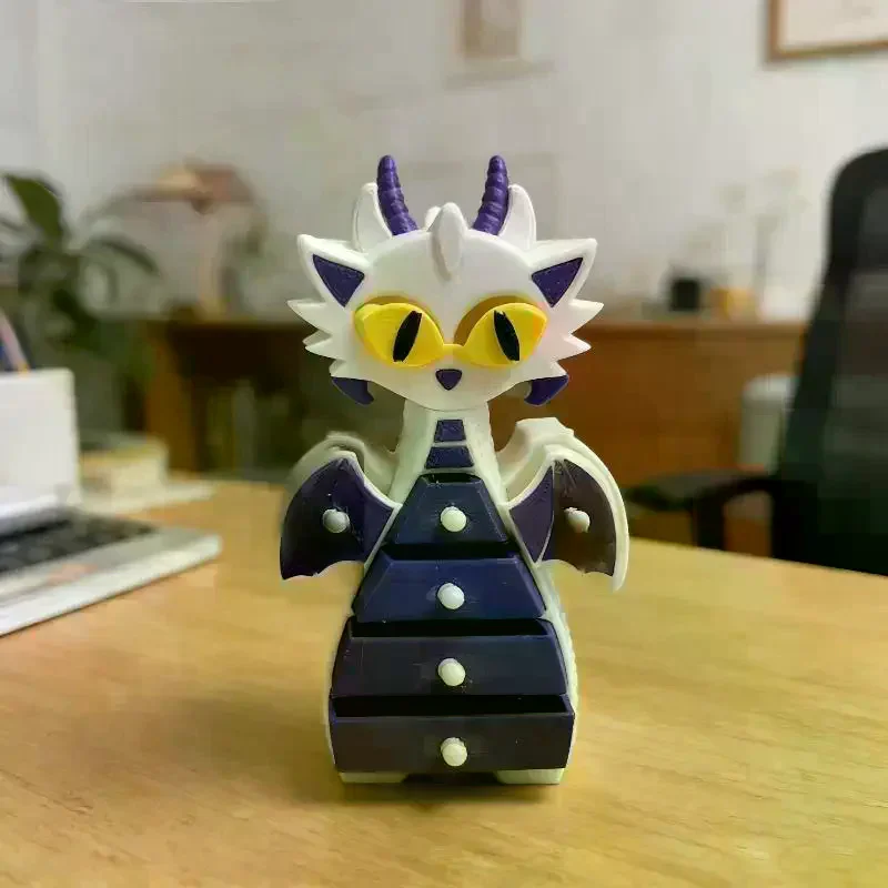 

Magical Dragon Jewelry Stand Holder Organizer- 3D Printed Dual-Color Organizer With 6 Drawers, White & Purple Design