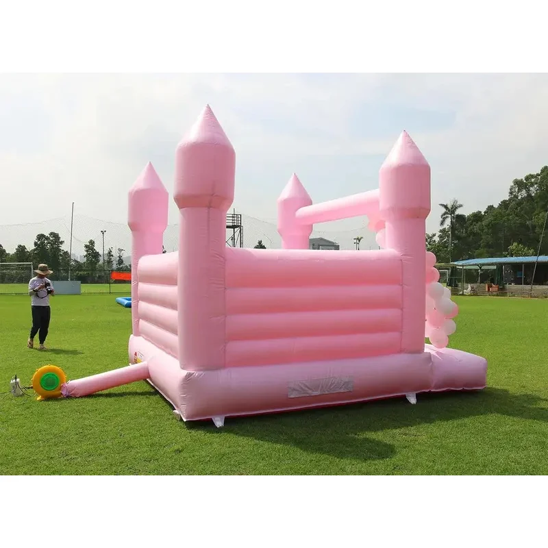 Grand Château Gonflable Rose en PVC 100% pour Enfant et Adulte, Maison Gonflable pour Mariage et ixd'Anniversaire